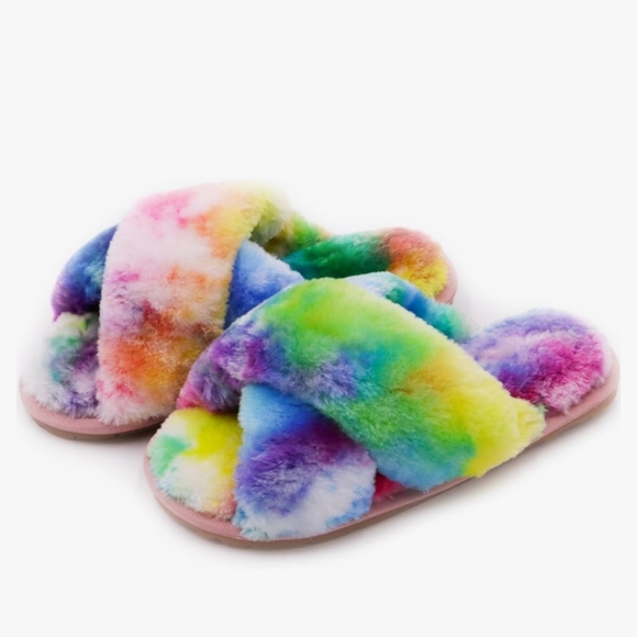 Colorful Fuzzy Slippers - Picture 2 of 2